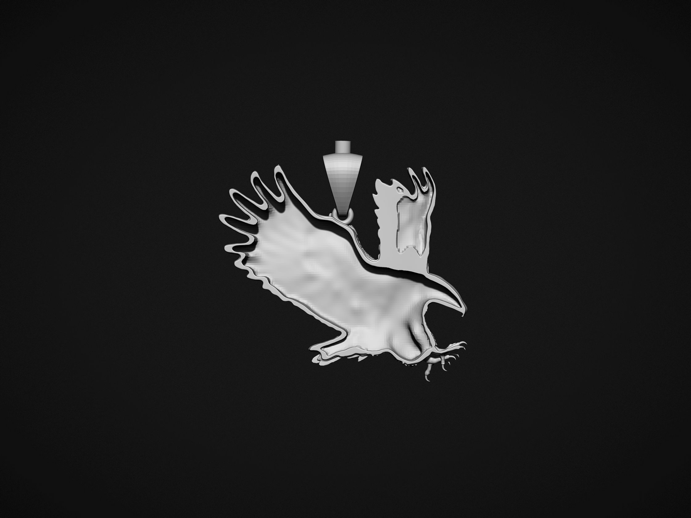 Eagle Pendant 3D print model_7