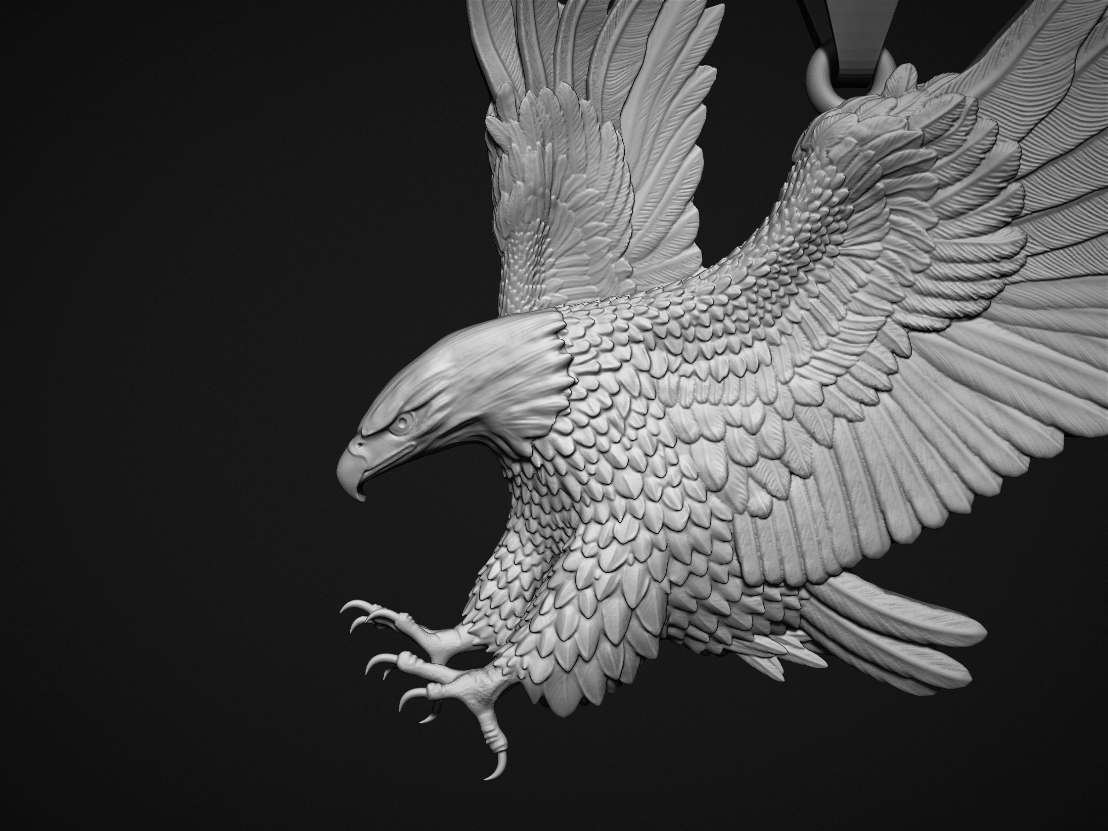 Eagle Pendant 3D print model_6
