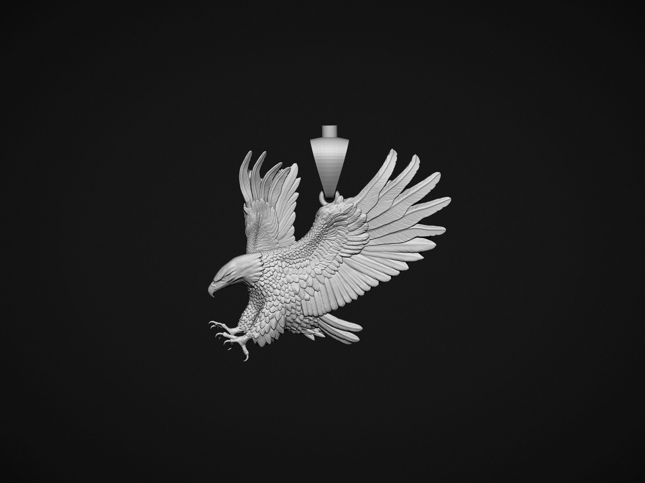 Eagle Pendant 3D print model_4