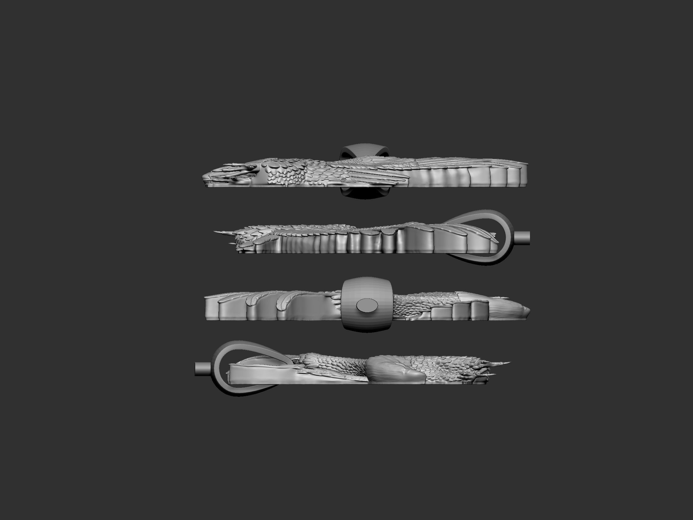 Eagle Pendant 3D print model_8