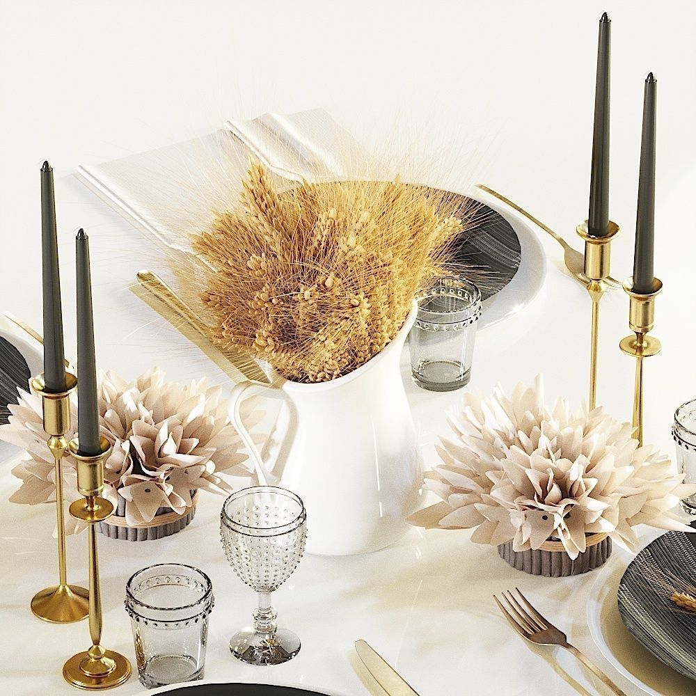 Table setting set 3D model_2