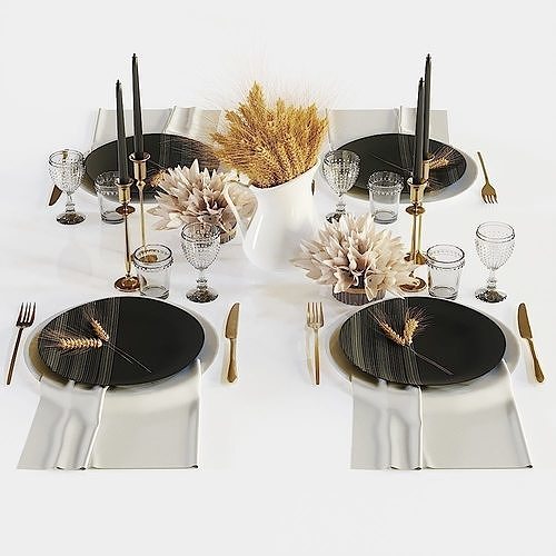 Table setting set 3D model