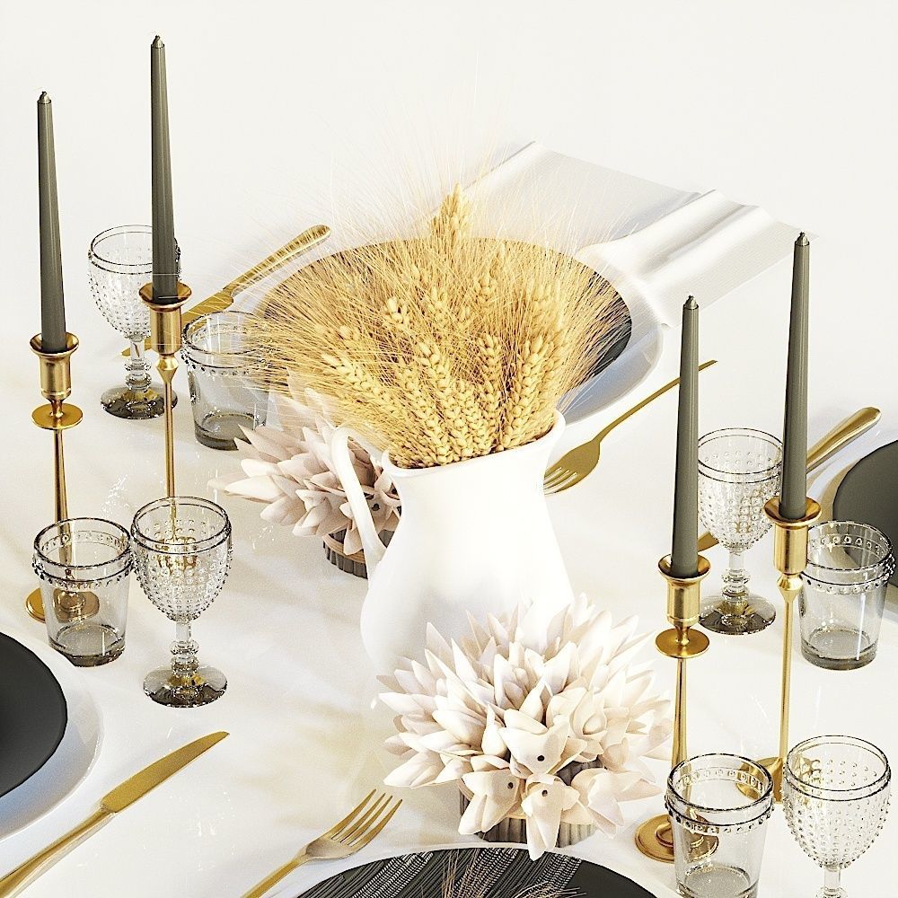 Table setting set 3D model_3