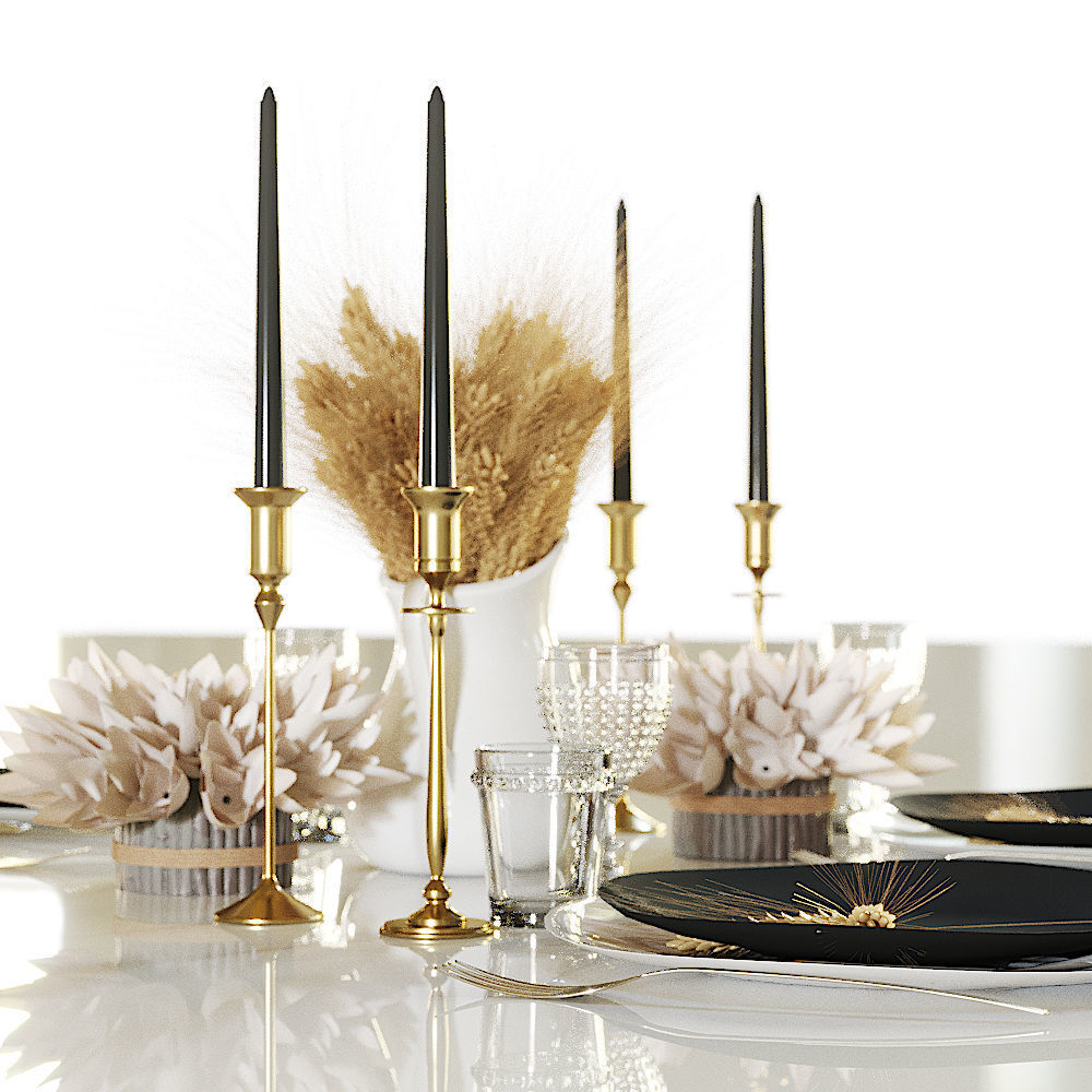 Table setting set 3D model_1