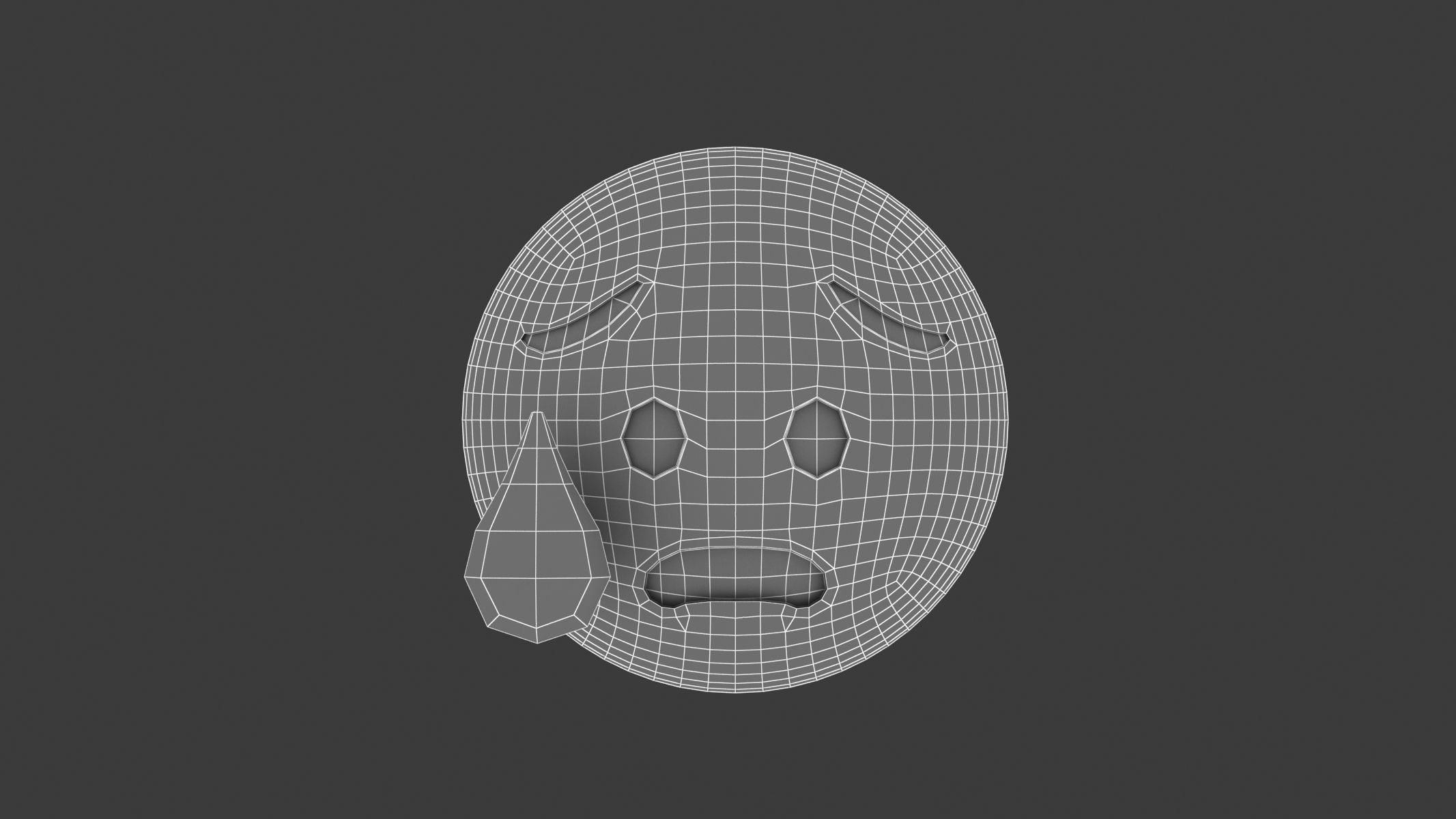 Apple Anxious Face with Sweat 3D model_5