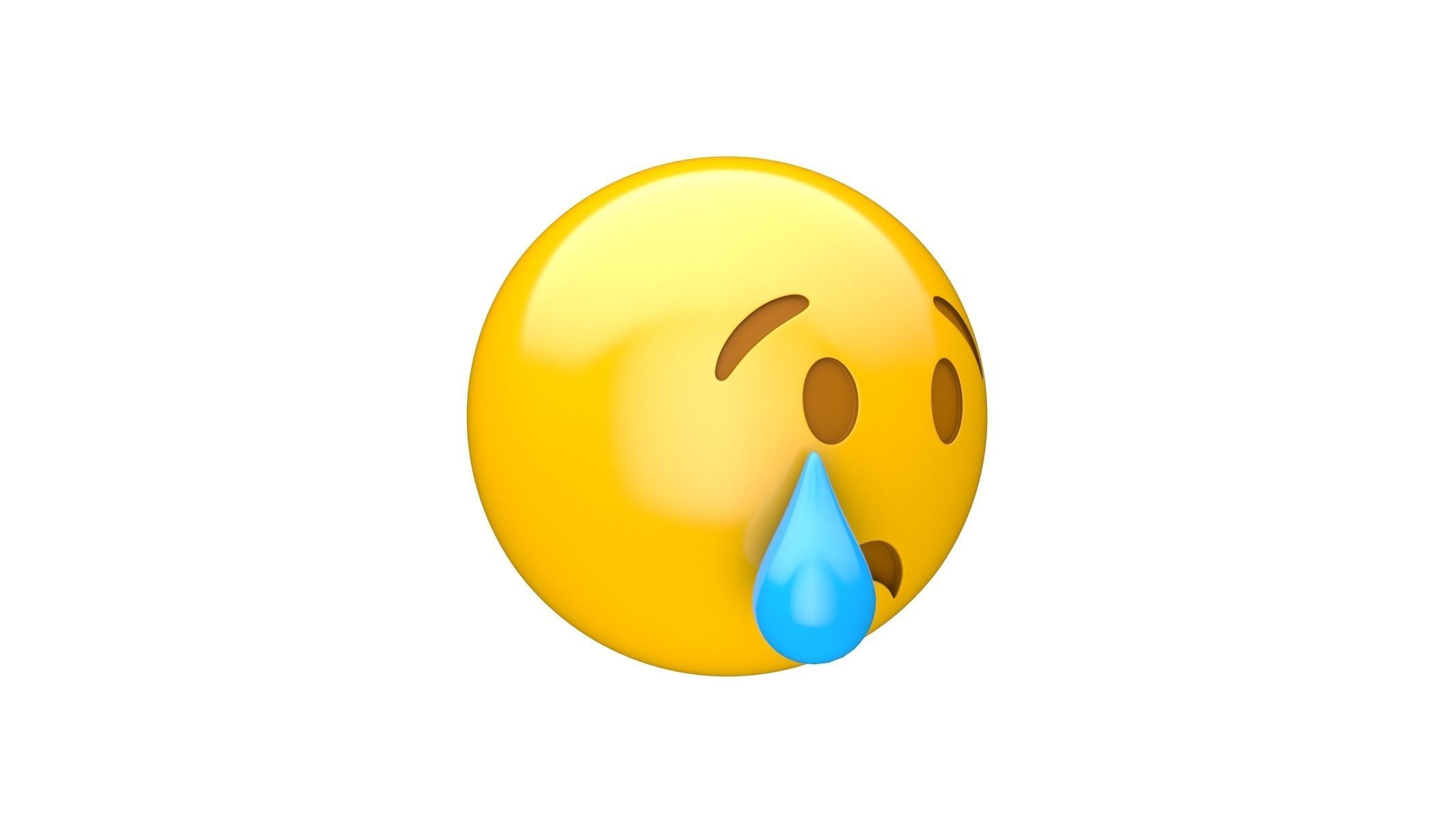 Apple Crying Face 3D model_1
