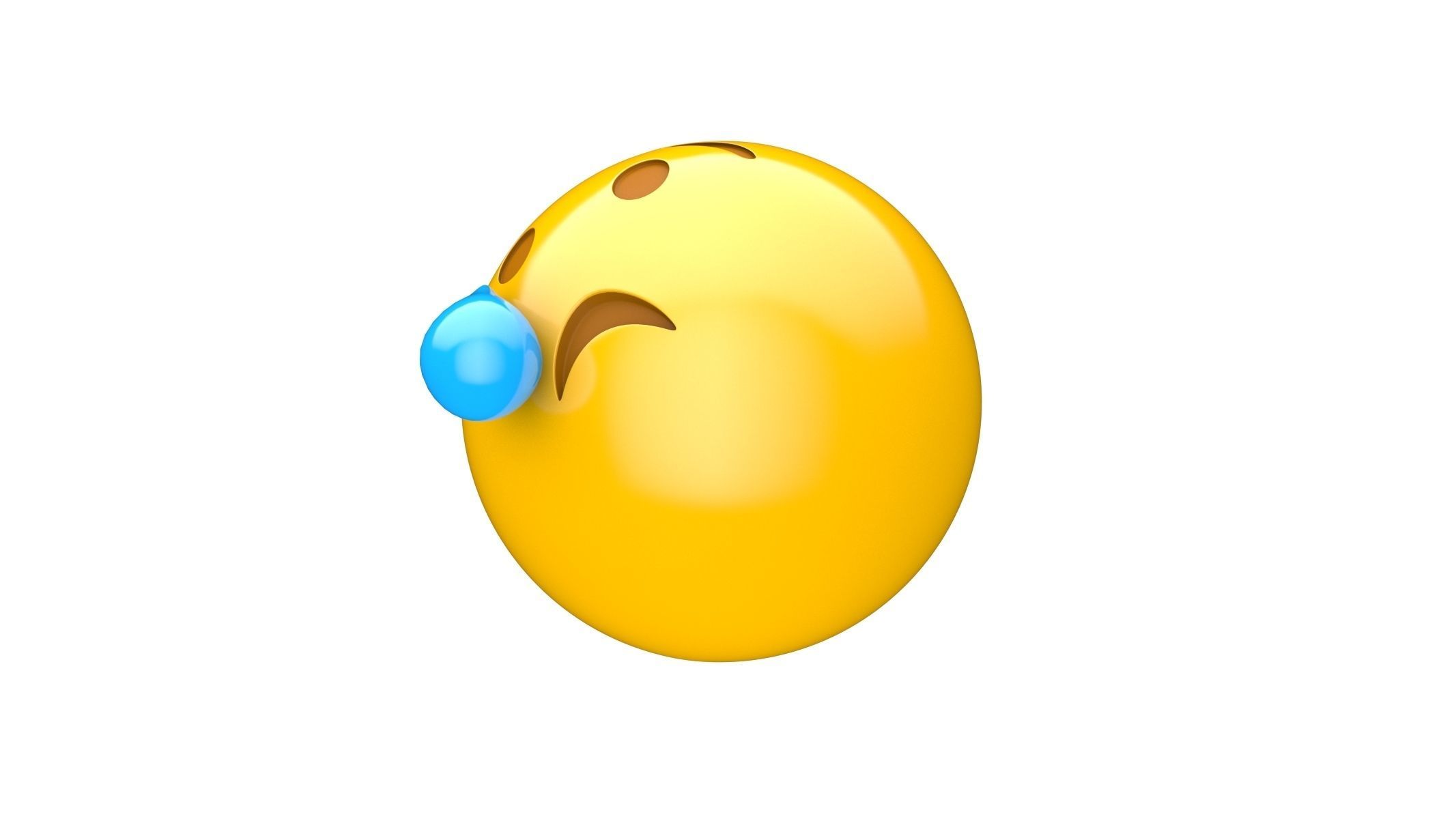 Apple Crying Face 3D model_3