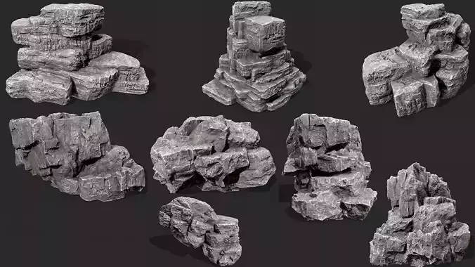 Rock Collection 019 Low-poly 3D model