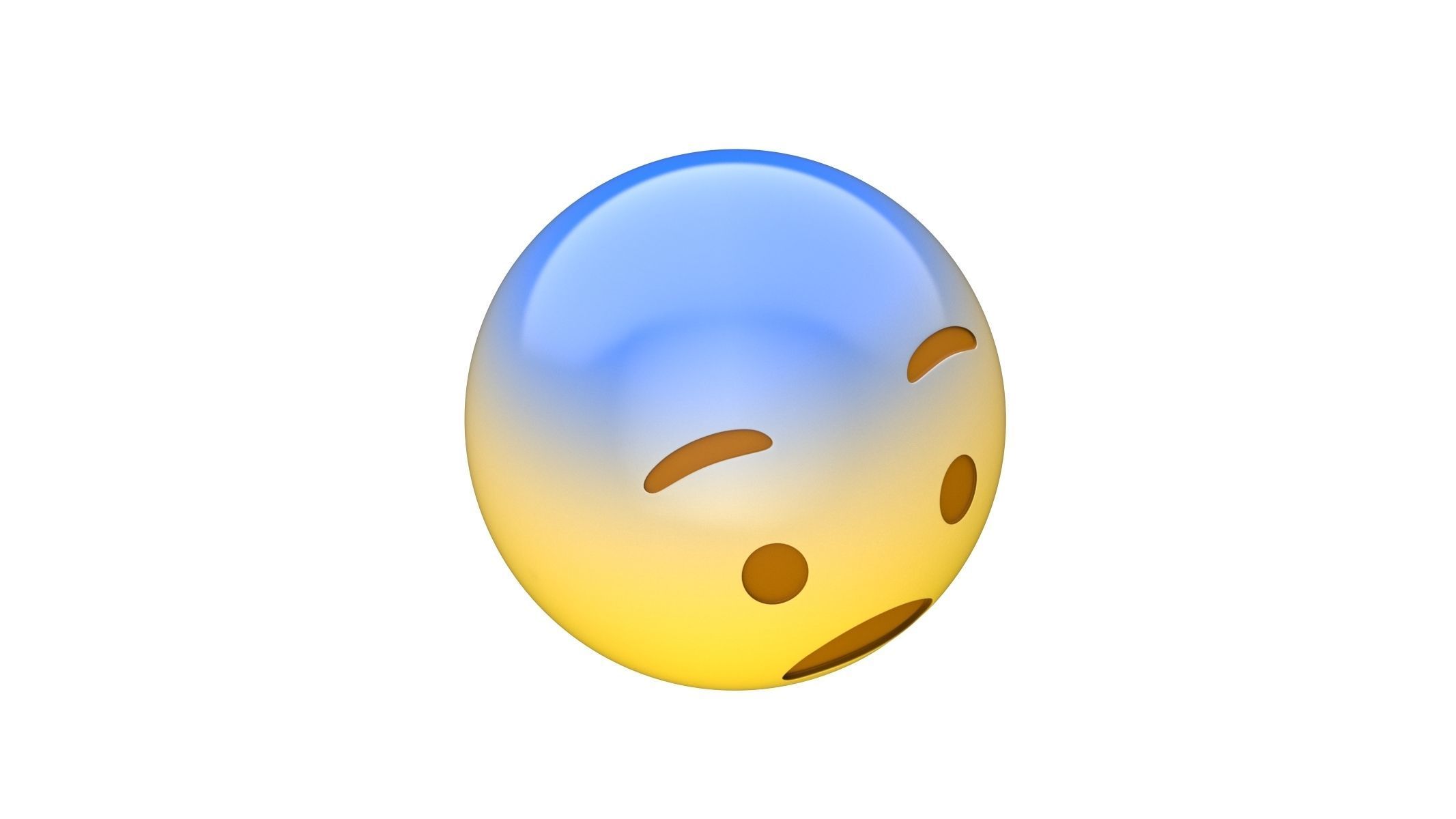 Apple Fearful Face 3D model_4