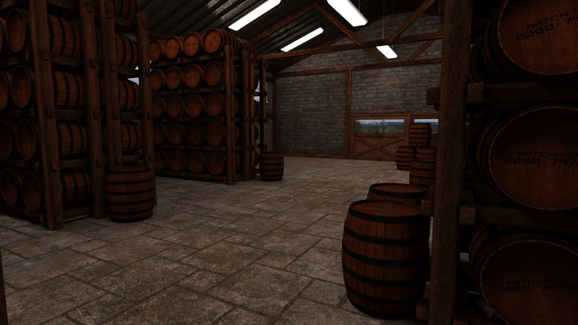 Whiskey Rickhouse 3D model_4