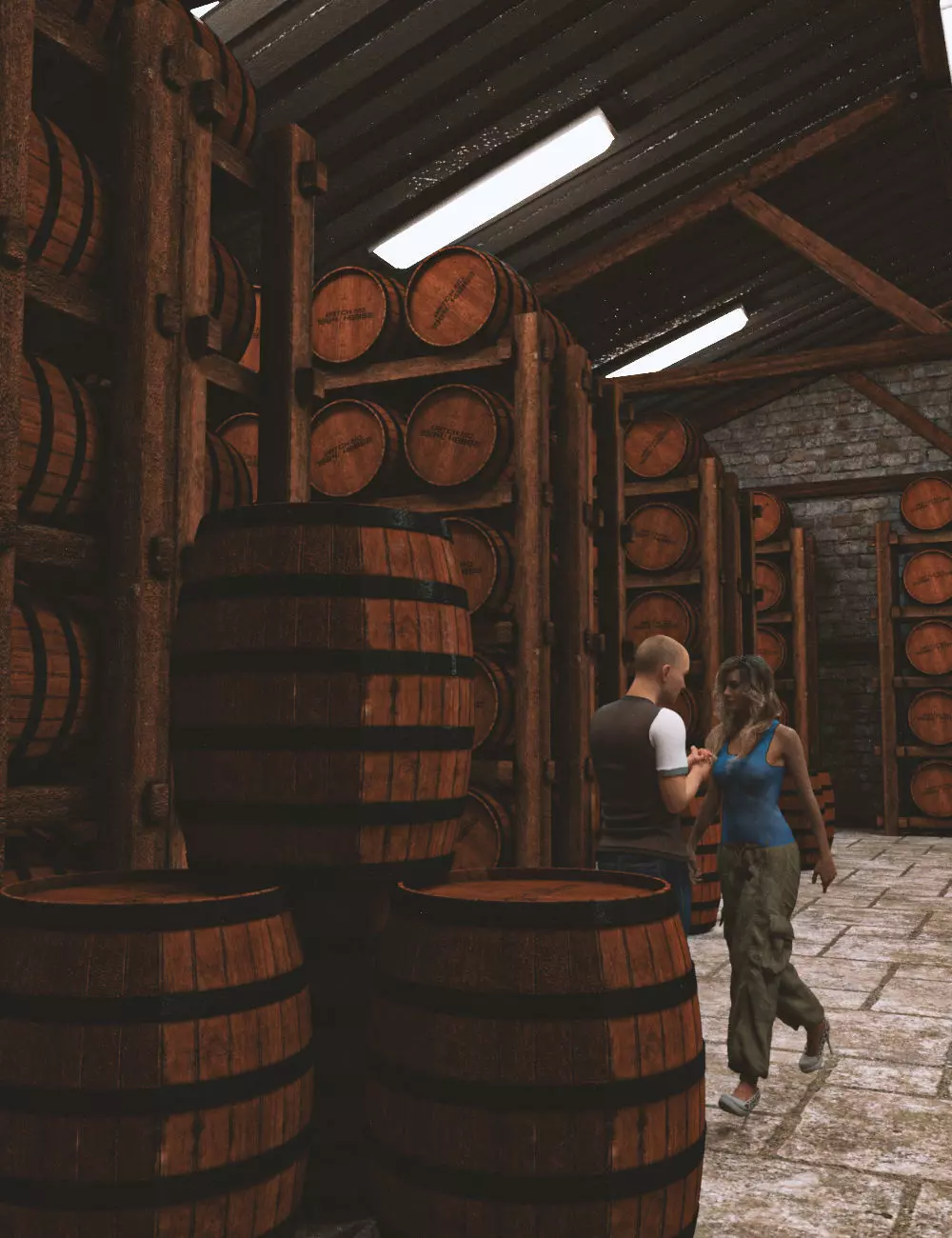 Whiskey Rickhouse 3D model_0