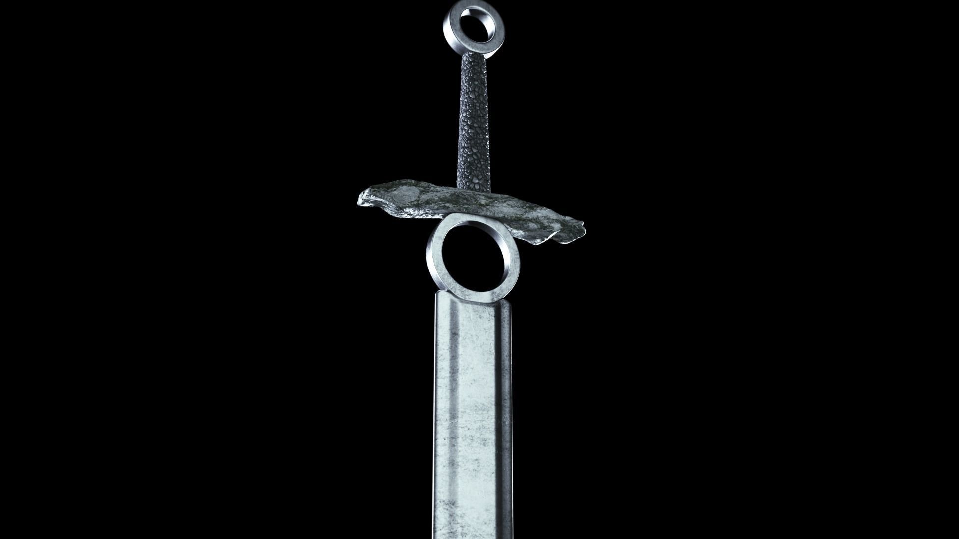 Sci-Fi and Medieval Sword Low-poly 3D model_4