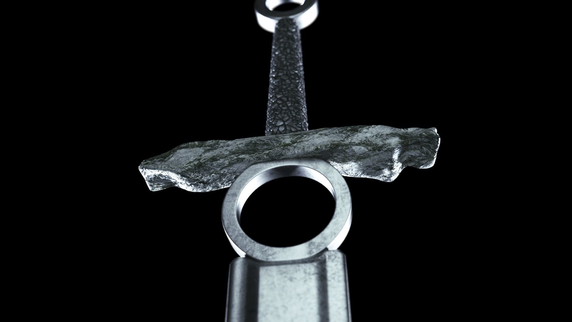 Sci-Fi and Medieval Sword Low-poly 3D model_1