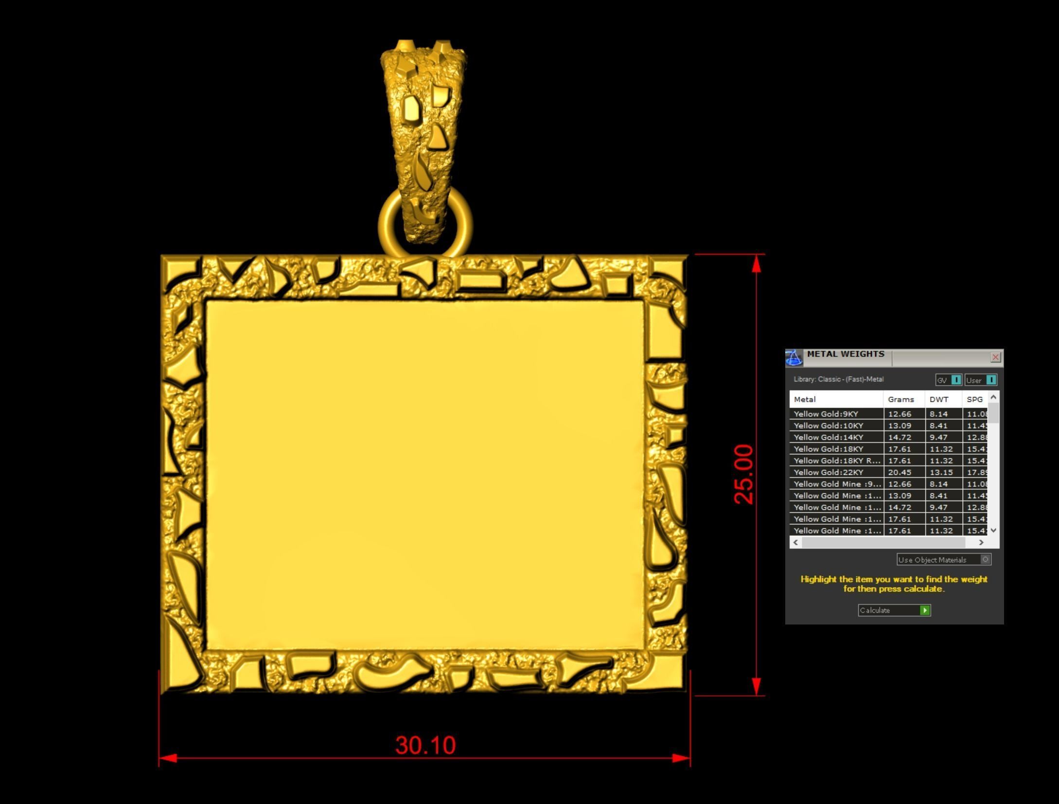 Nugget Photo Picture Pendant 3D print model_5