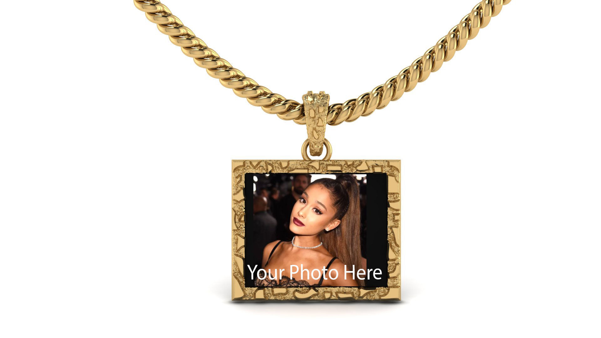 Nugget Photo Picture Pendant 3D print model_1