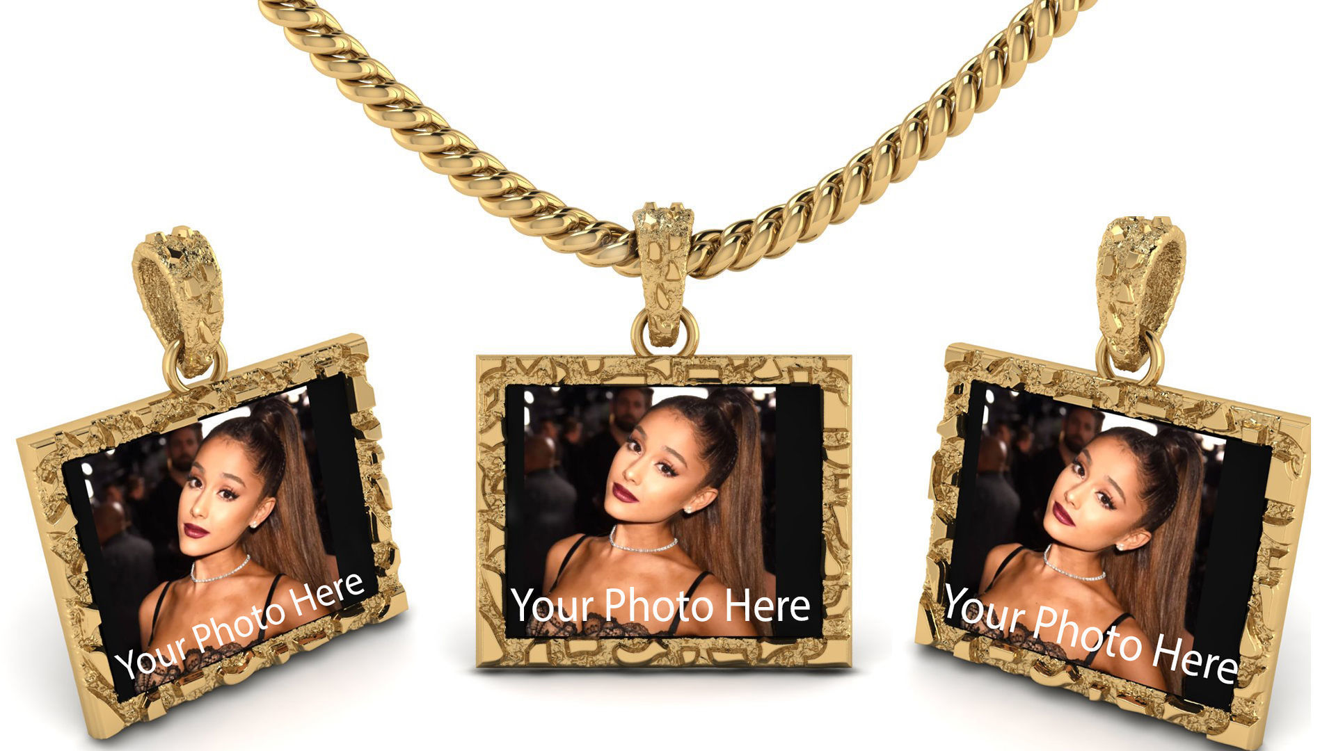 Nugget Photo Picture Pendant 3D print model_9