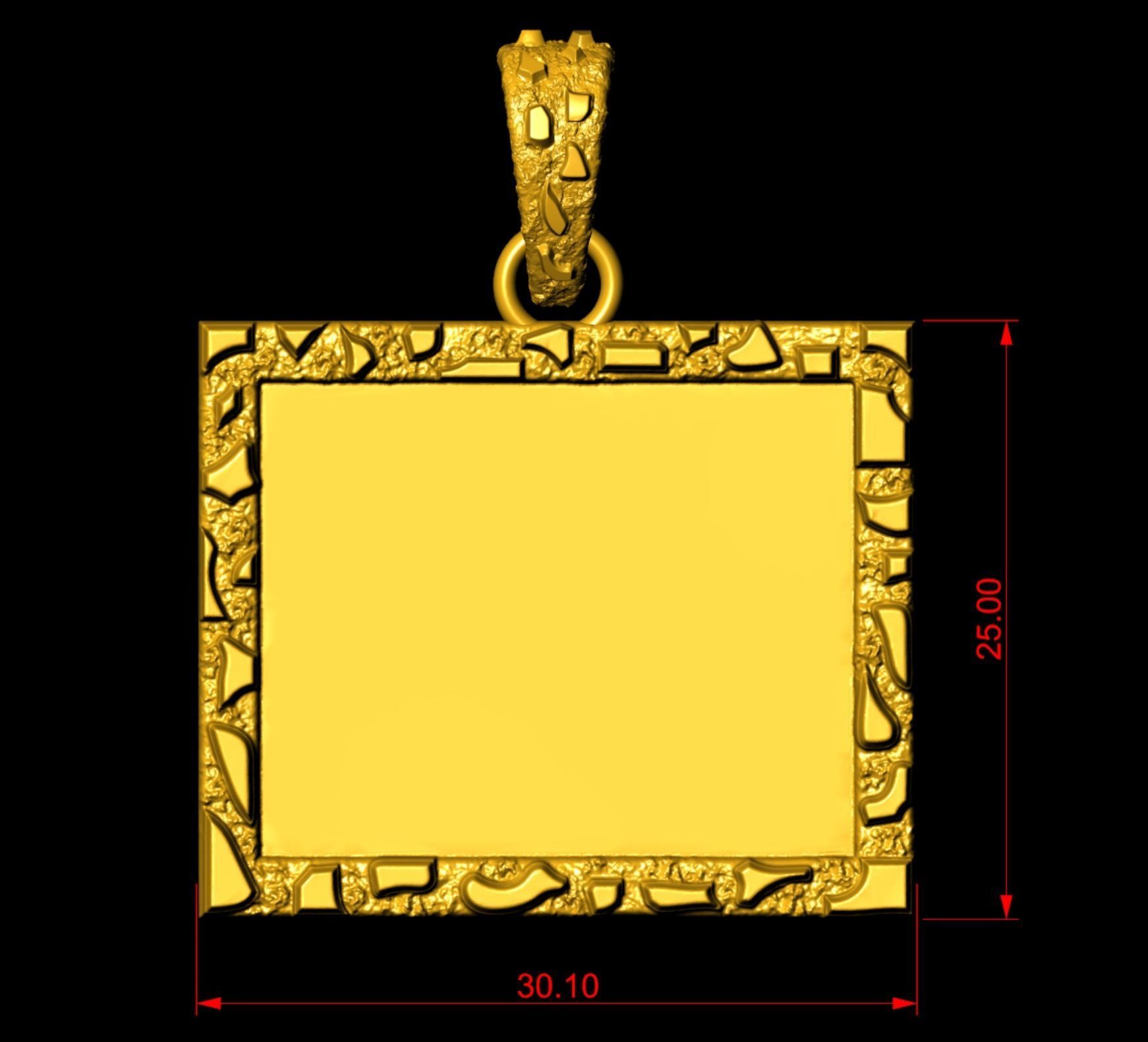 Nugget Photo Picture Pendant 3D print model_6