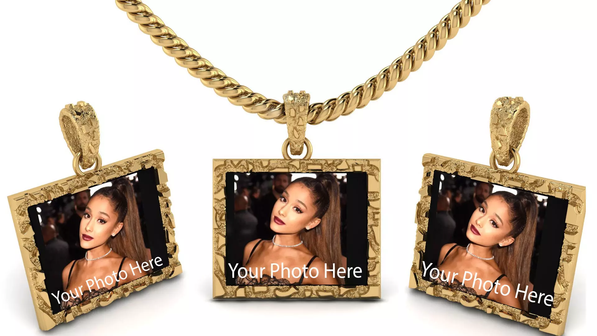 Nugget Photo Picture Pendant 3D print model_0