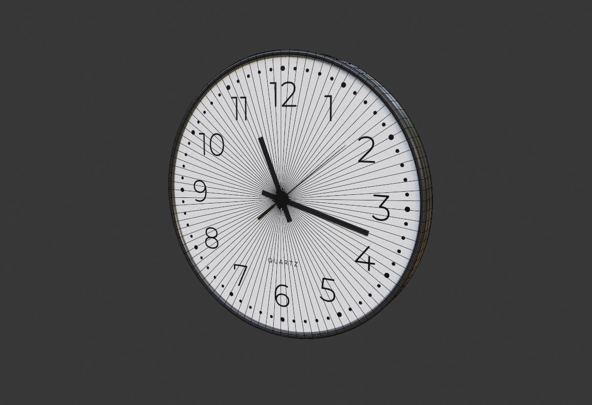 Modern Decorative Wall Clock v1 3D model_4