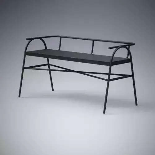 Orpha Metal Settee black finish