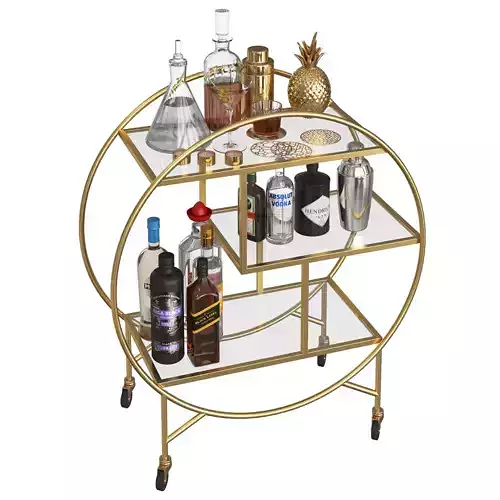 Round Mini Bar Beverage Table