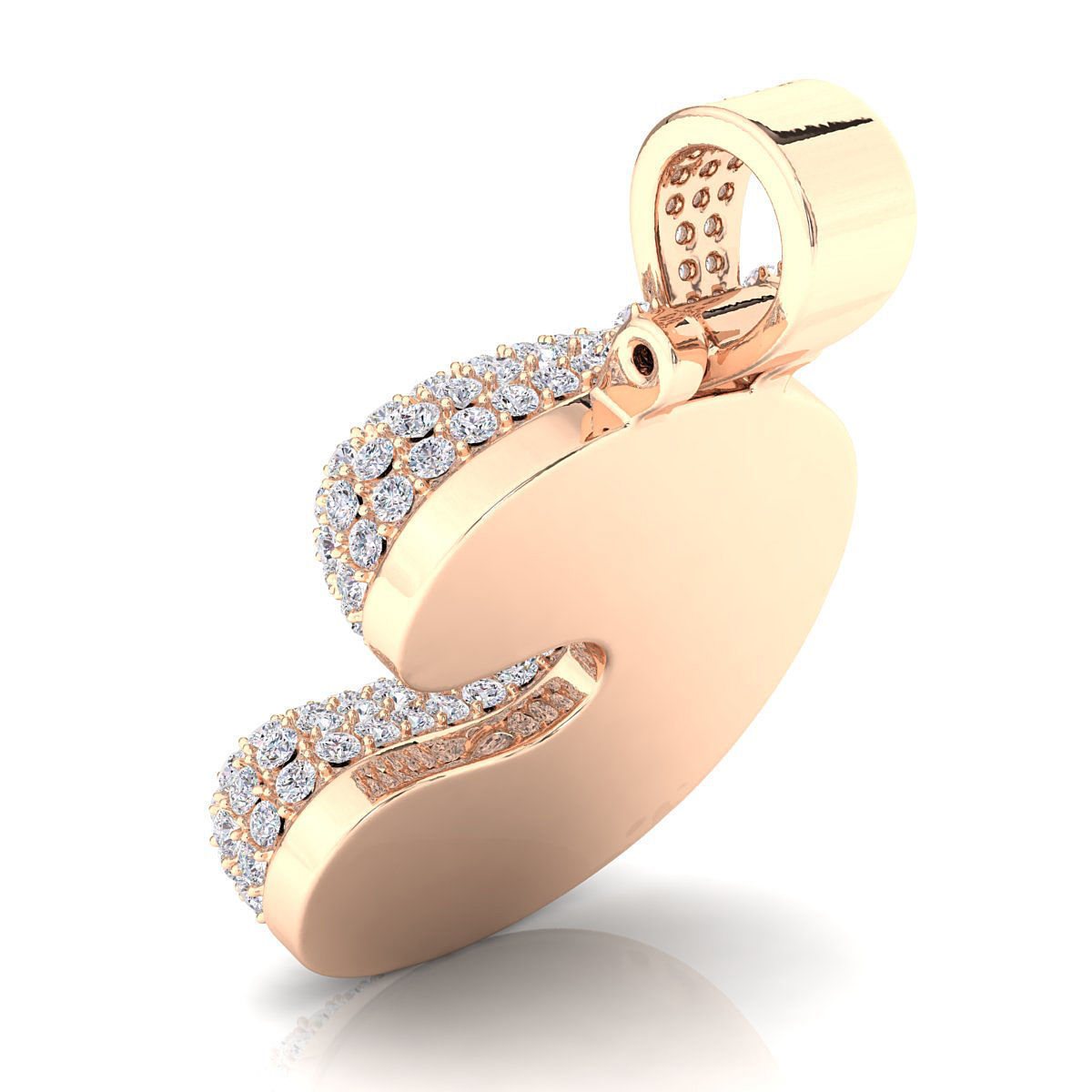 Bubble C Initial Pendant 3D print model_8