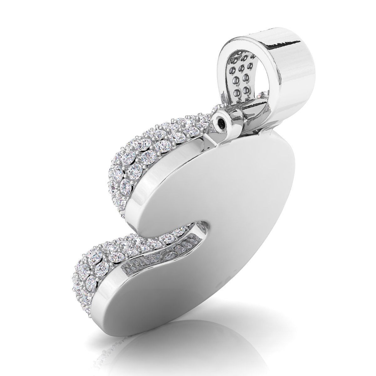 Bubble C Initial Pendant 3D print model_7