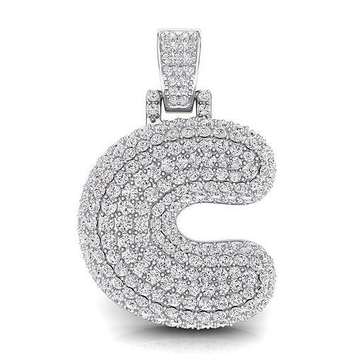 Bubble C Initial Pendant 3D print model
