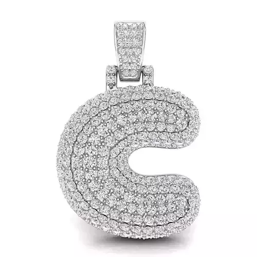 Bubble C Initial Pendant