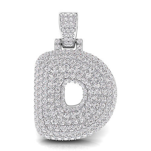 Bubble D Initial Pendant 3D print model