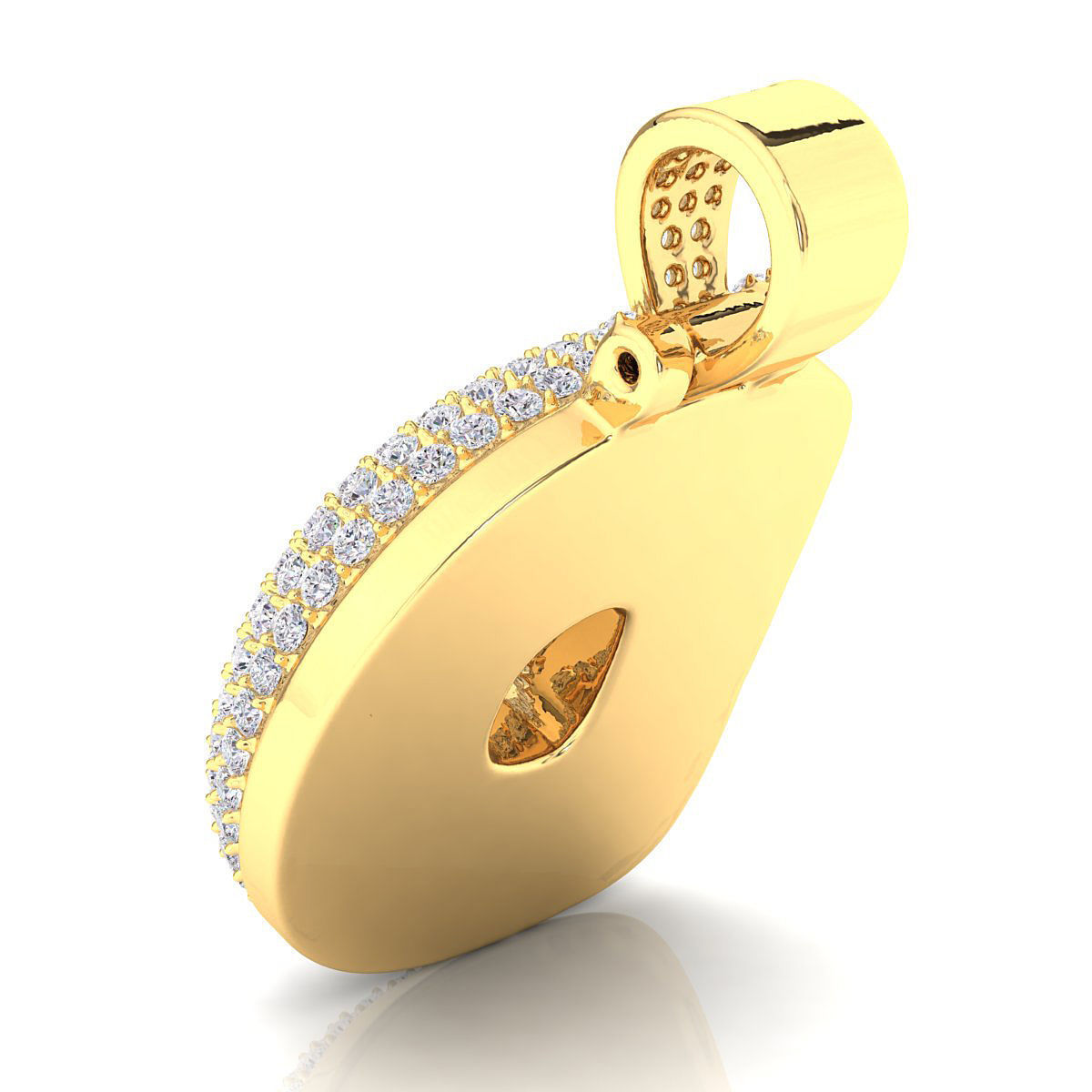 Bubble D Initial Pendant 3D print model_9