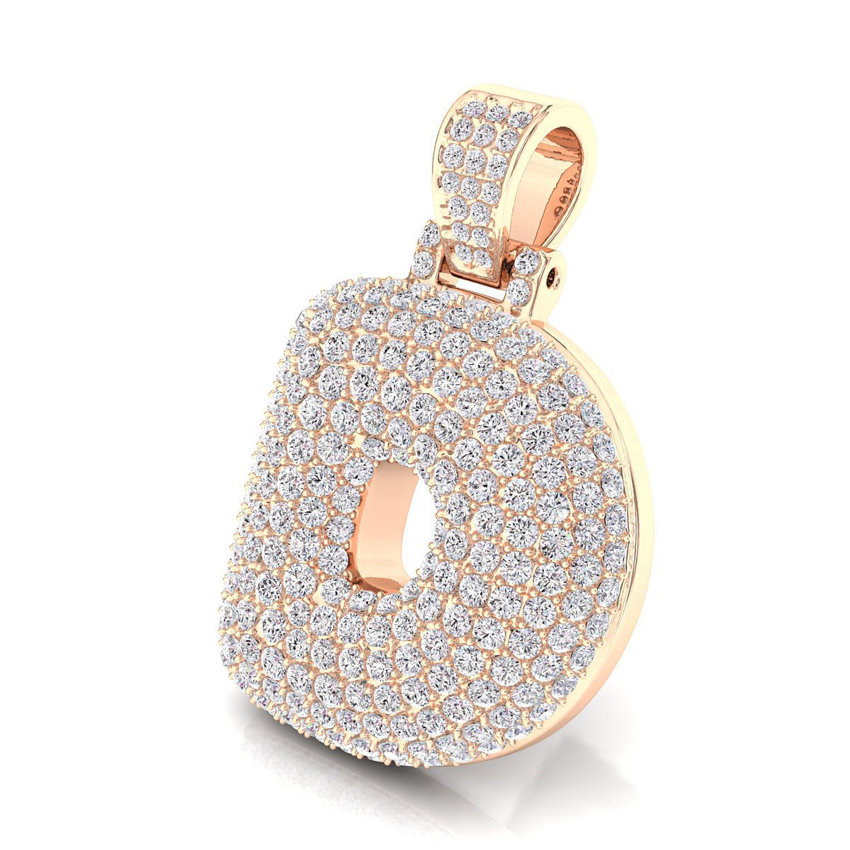 Bubble D Initial Pendant 3D print model_5