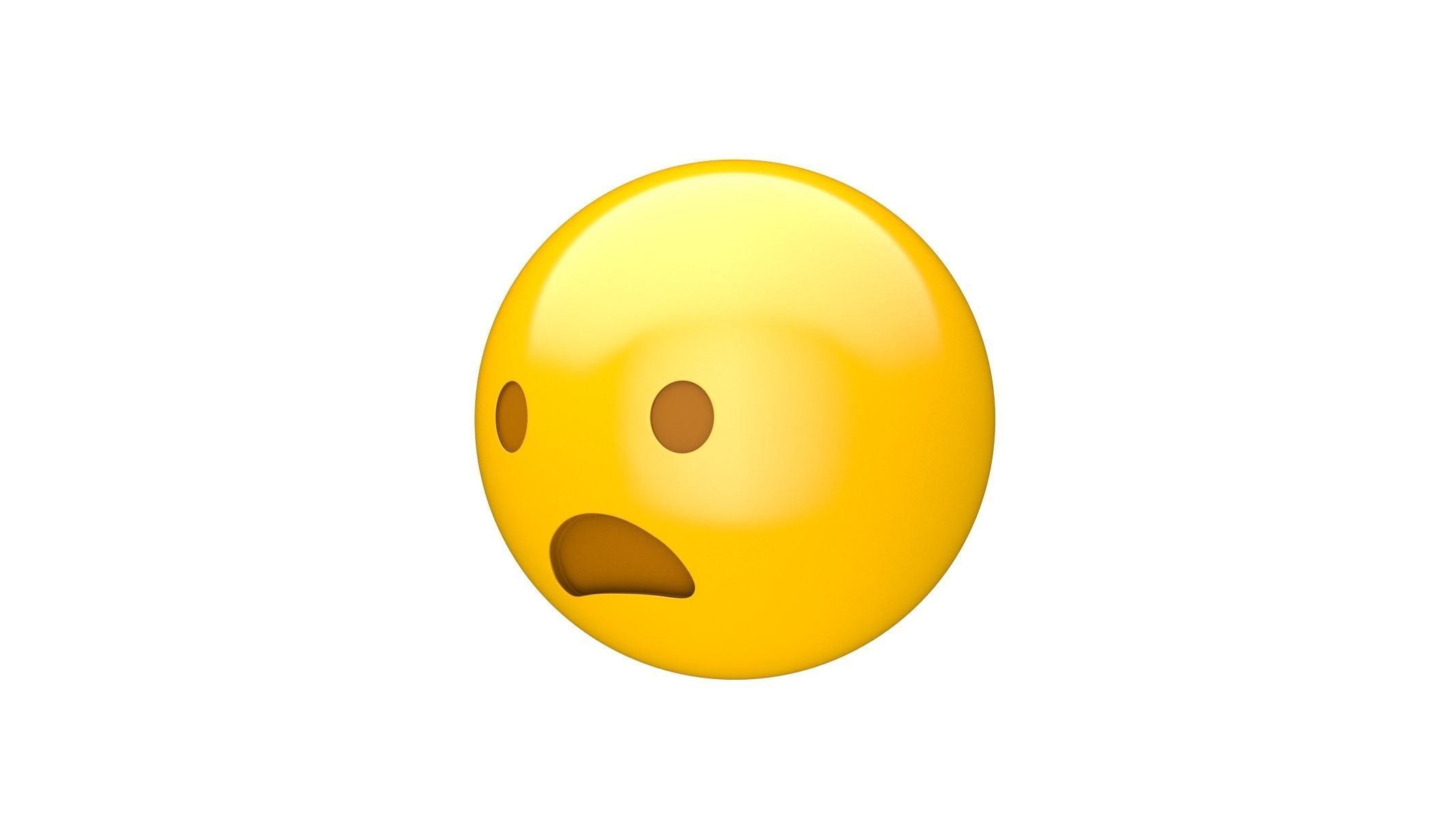 Apple Frowning Face with Open Mouth 3D model_2