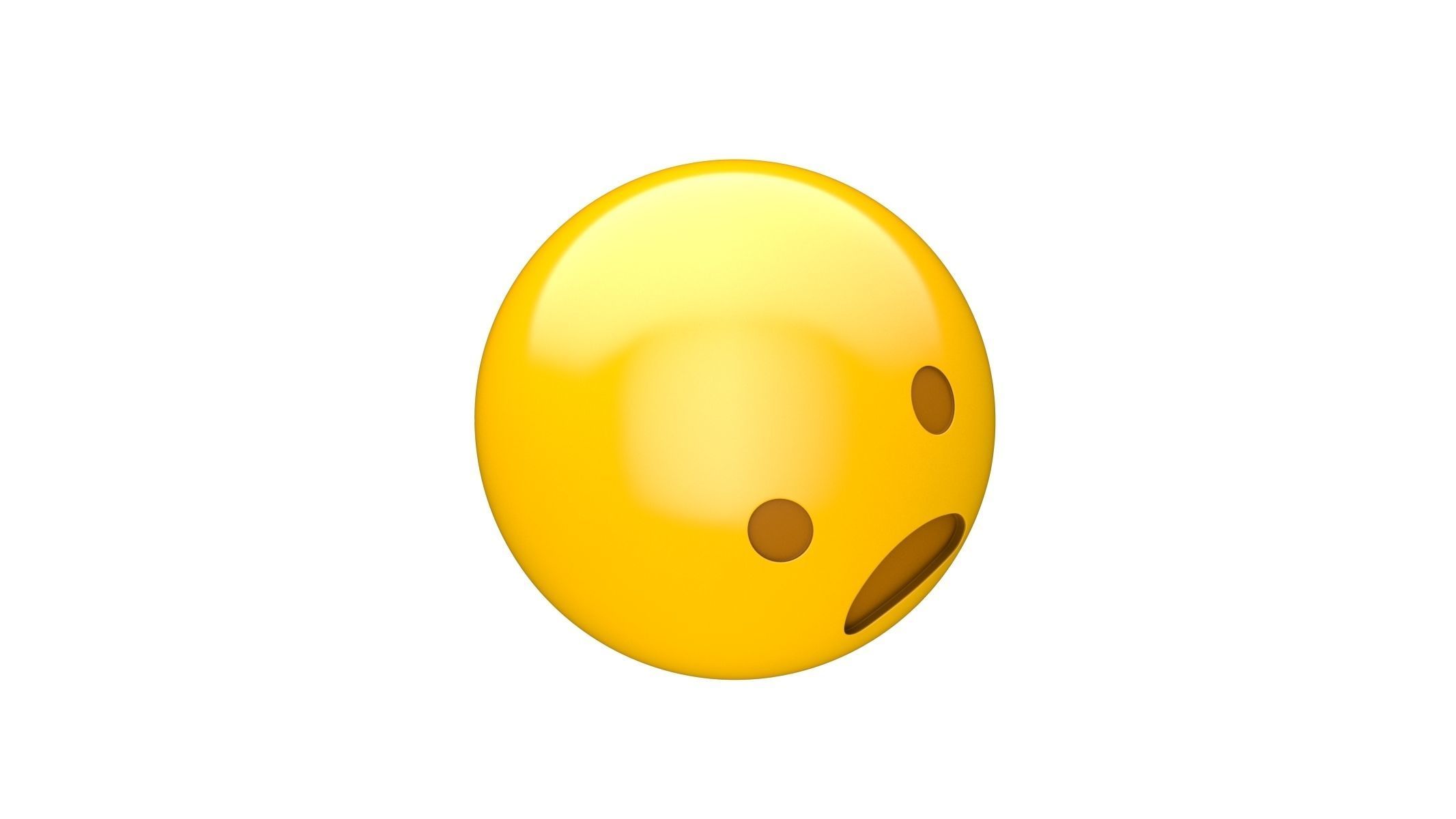 Apple Frowning Face with Open Mouth 3D model_4