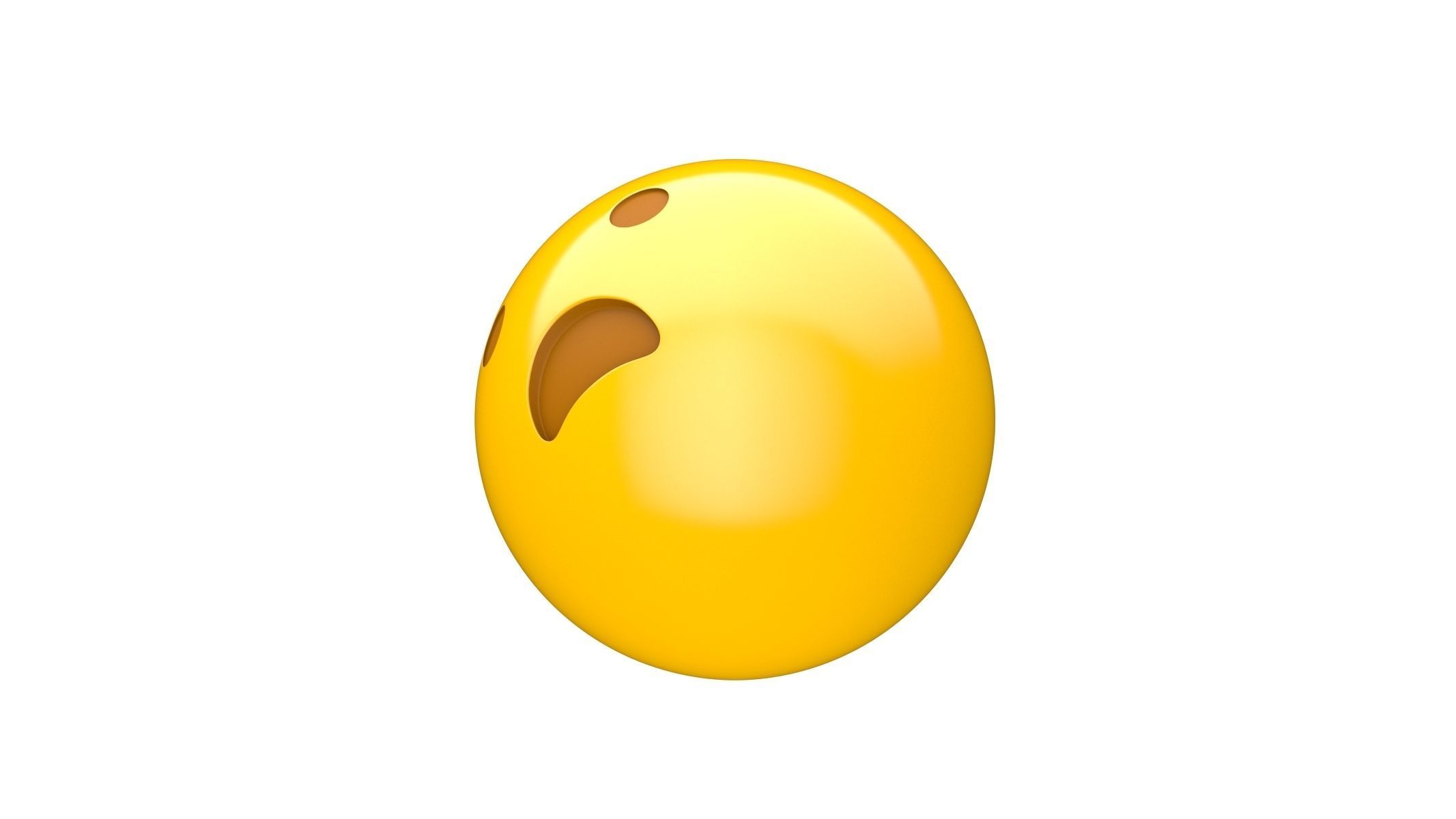 Apple Frowning Face with Open Mouth 3D model_3