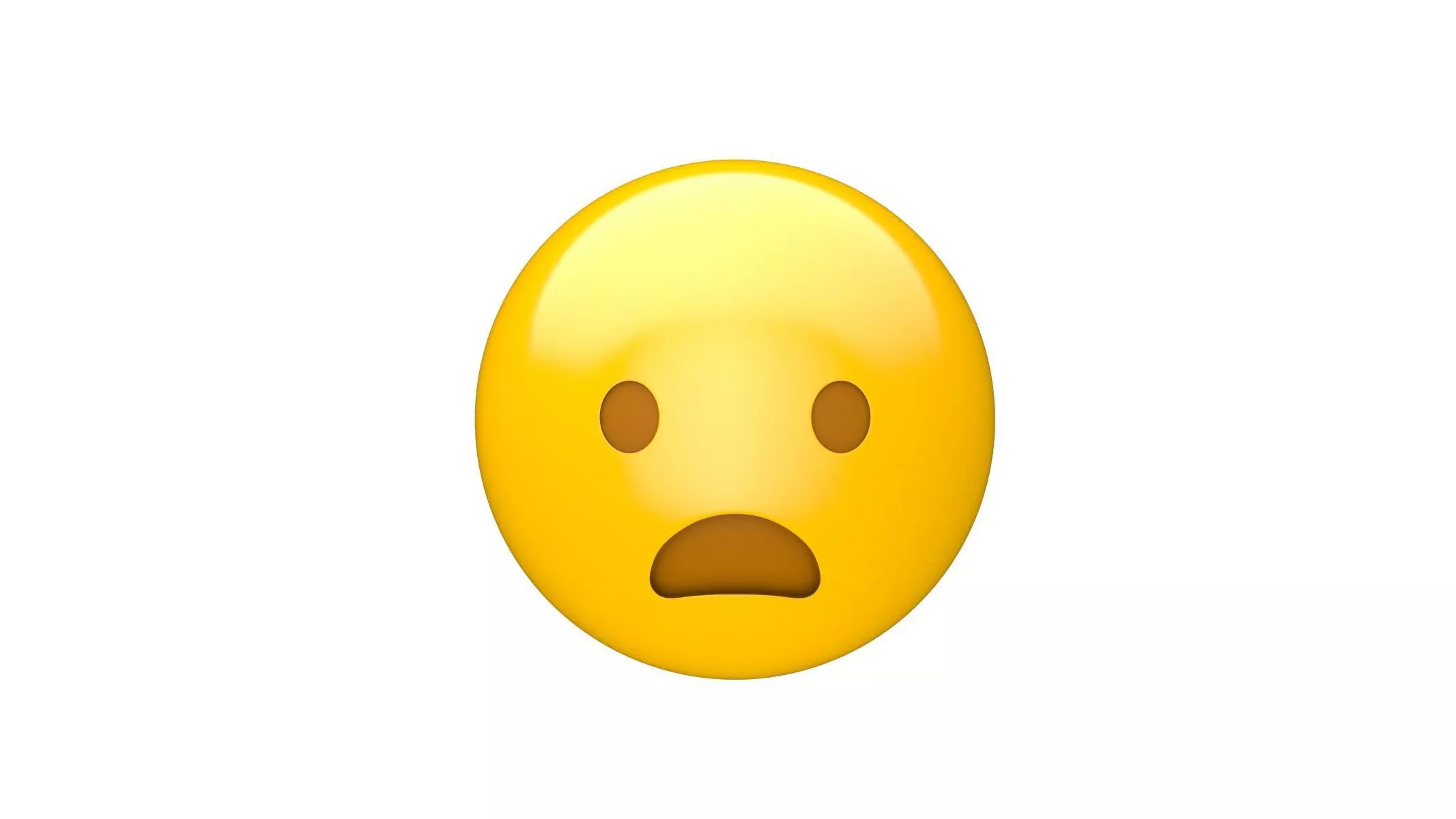 Apple Frowning Face with Open Mouth 3D model_0