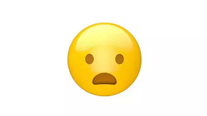 Apple Frowning Face with Open Mouth 