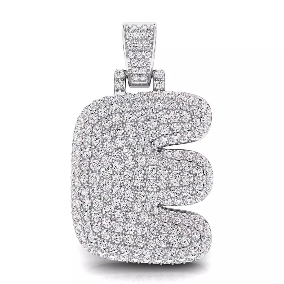 Bubble E Initial Pendant 3D print model