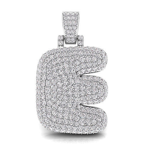 Bubble E Initial Pendant 3D print model