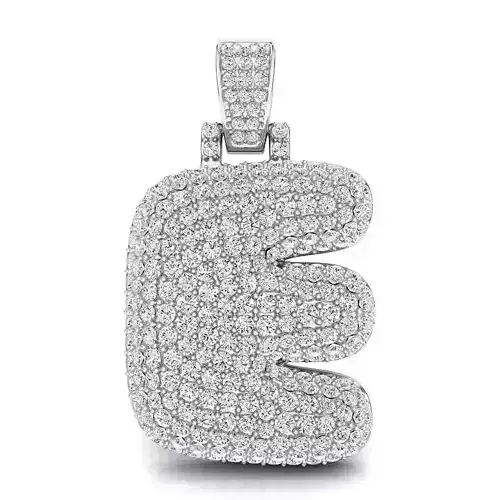 Bubble E Initial Pendant 3D print model
