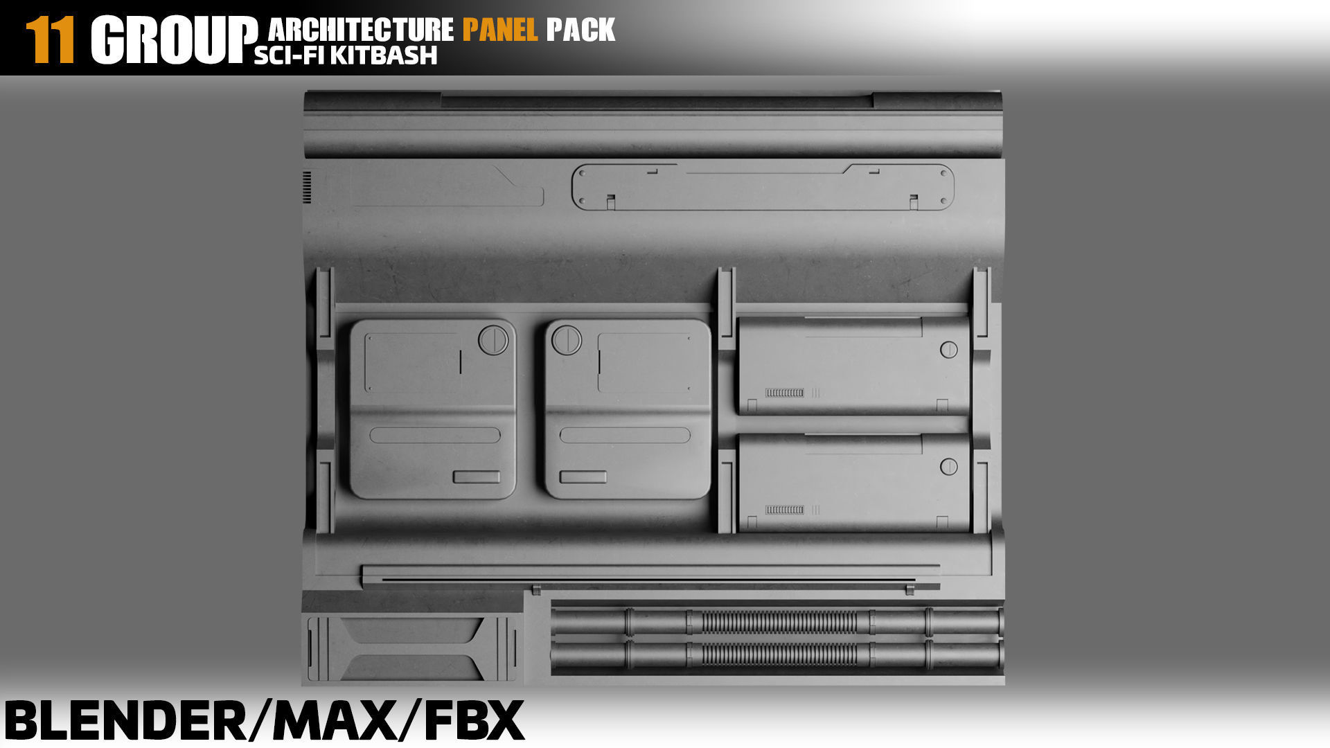 Sci-Fi Architecture Panels Pack vol 06 3D model_11