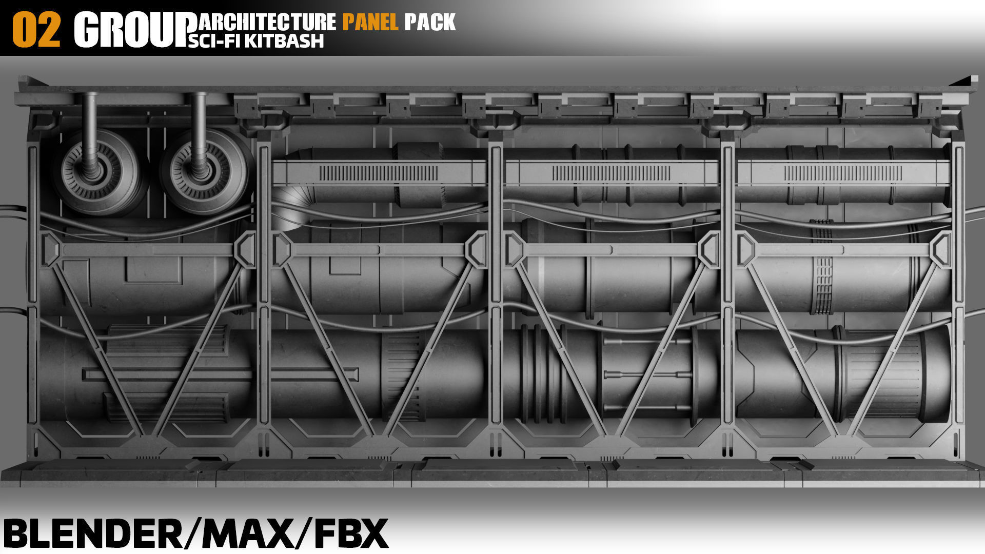 Sci-Fi Architecture Panels Pack vol 06 3D model_2