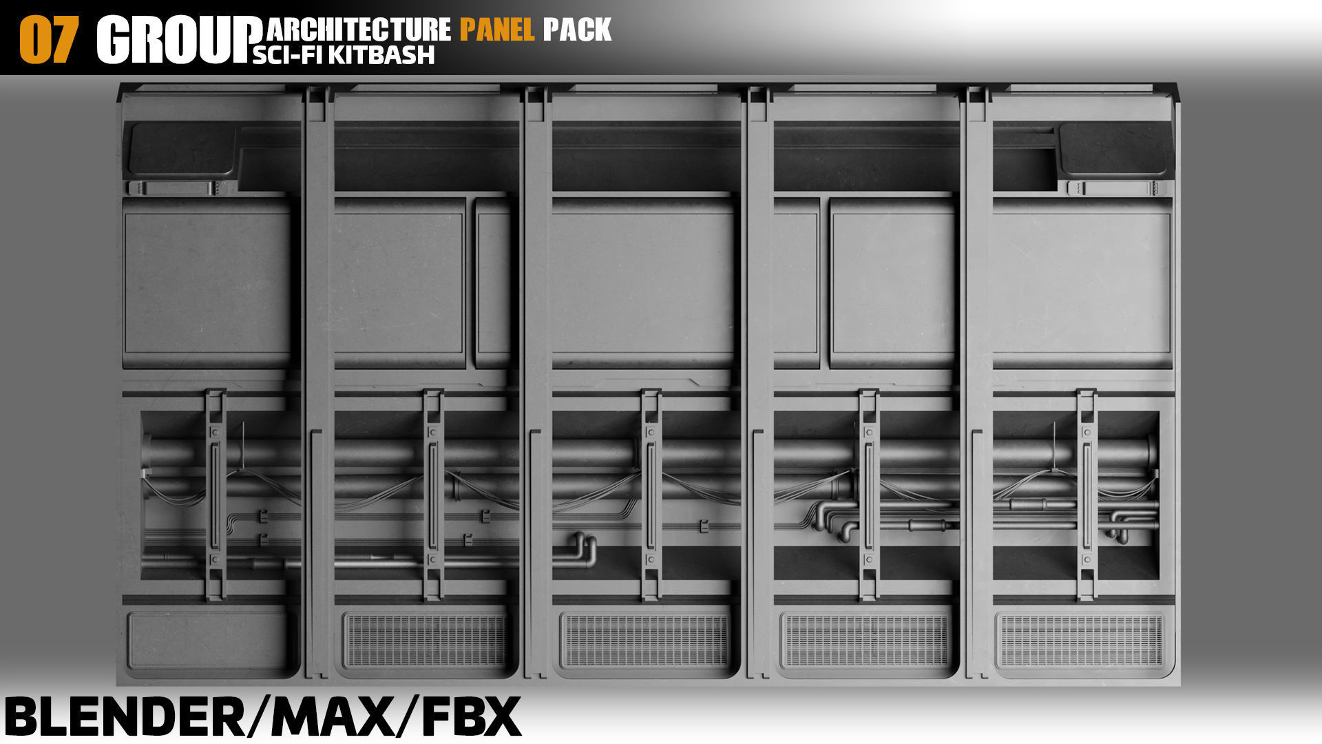 Sci-Fi Architecture Panels Pack vol 06 3D model_7