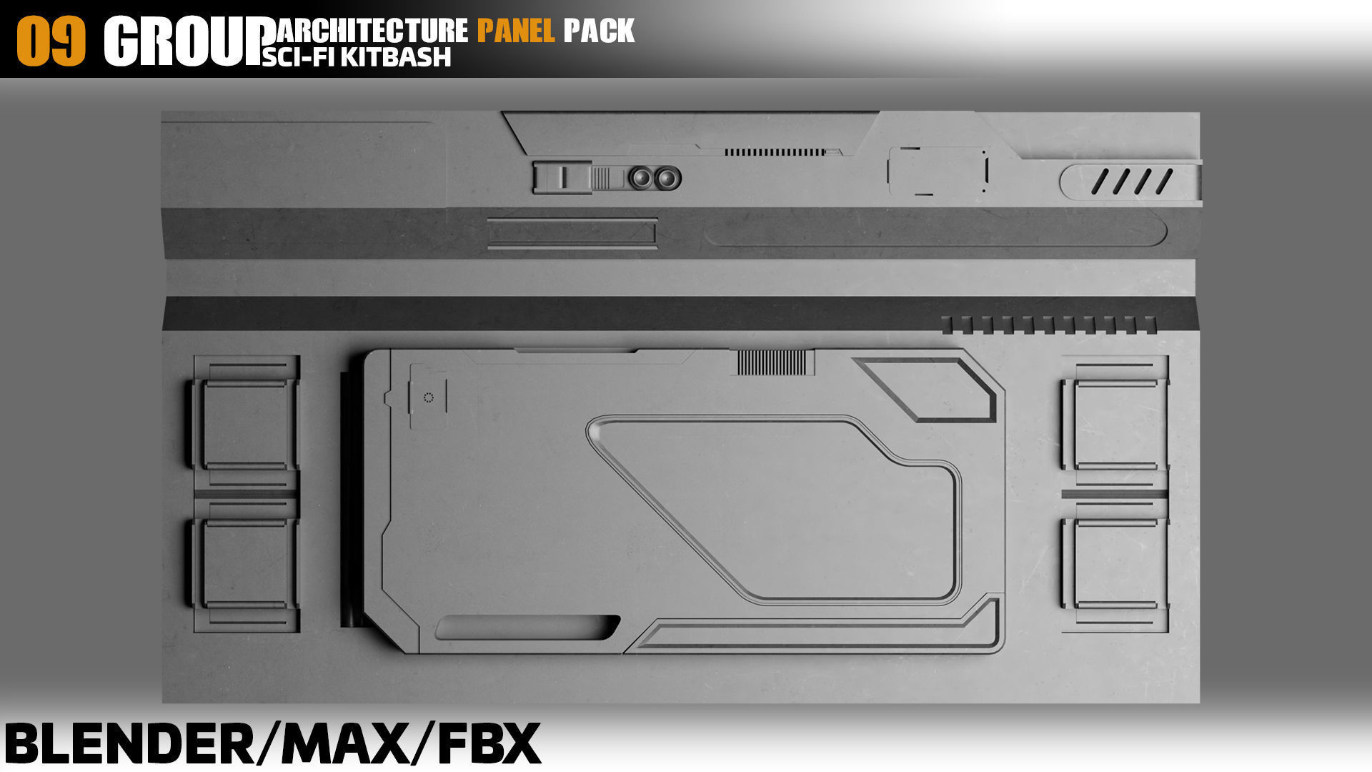 Sci-Fi Architecture Panels Pack vol 06 3D model_9