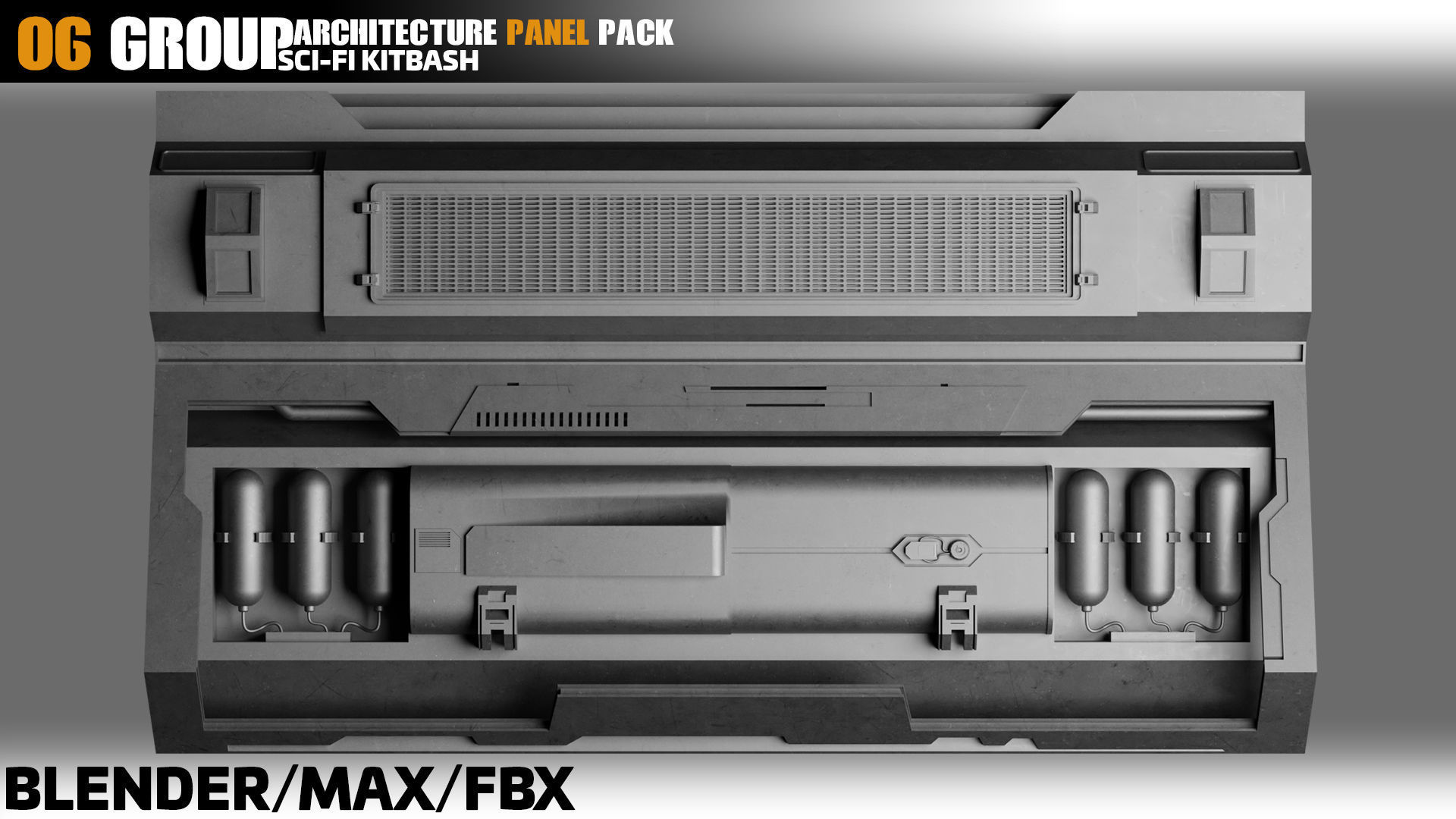 Sci-Fi Architecture Panels Pack vol 06 3D model_6