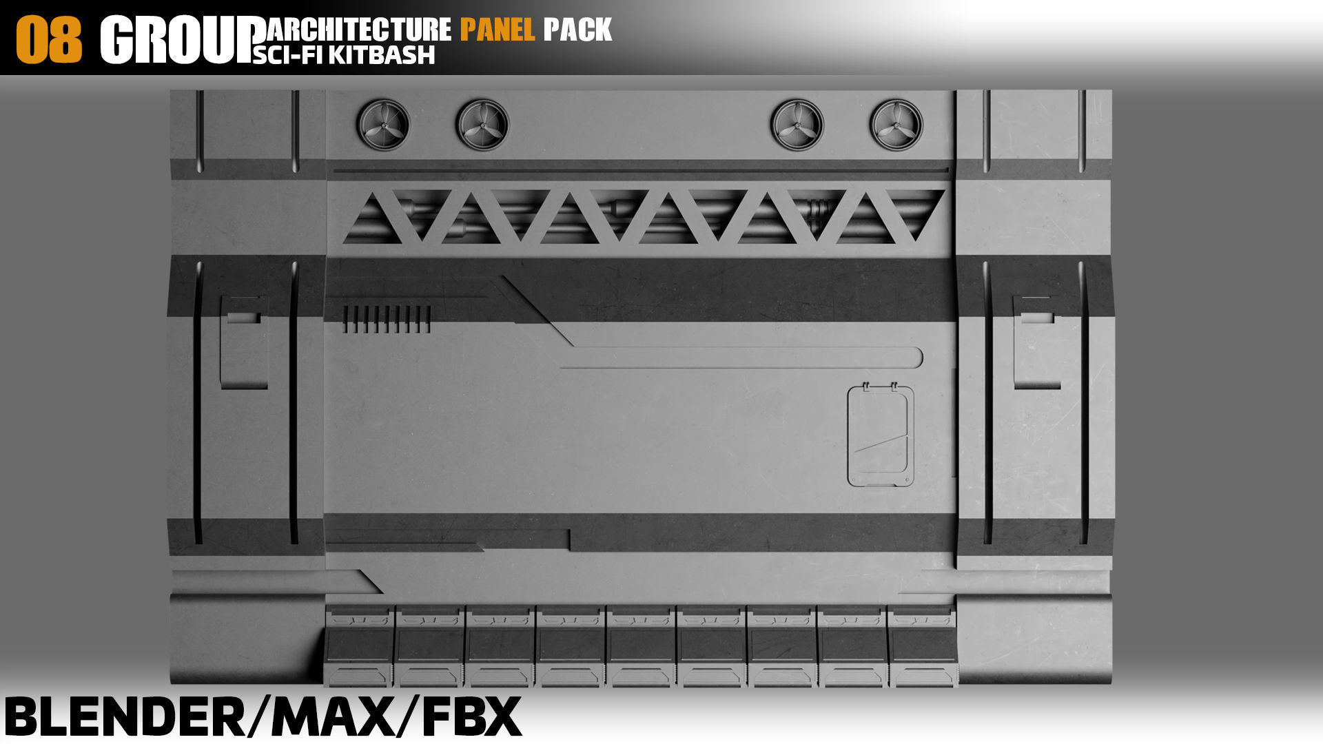 Sci-Fi Architecture Panels Pack vol 06 3D model_8