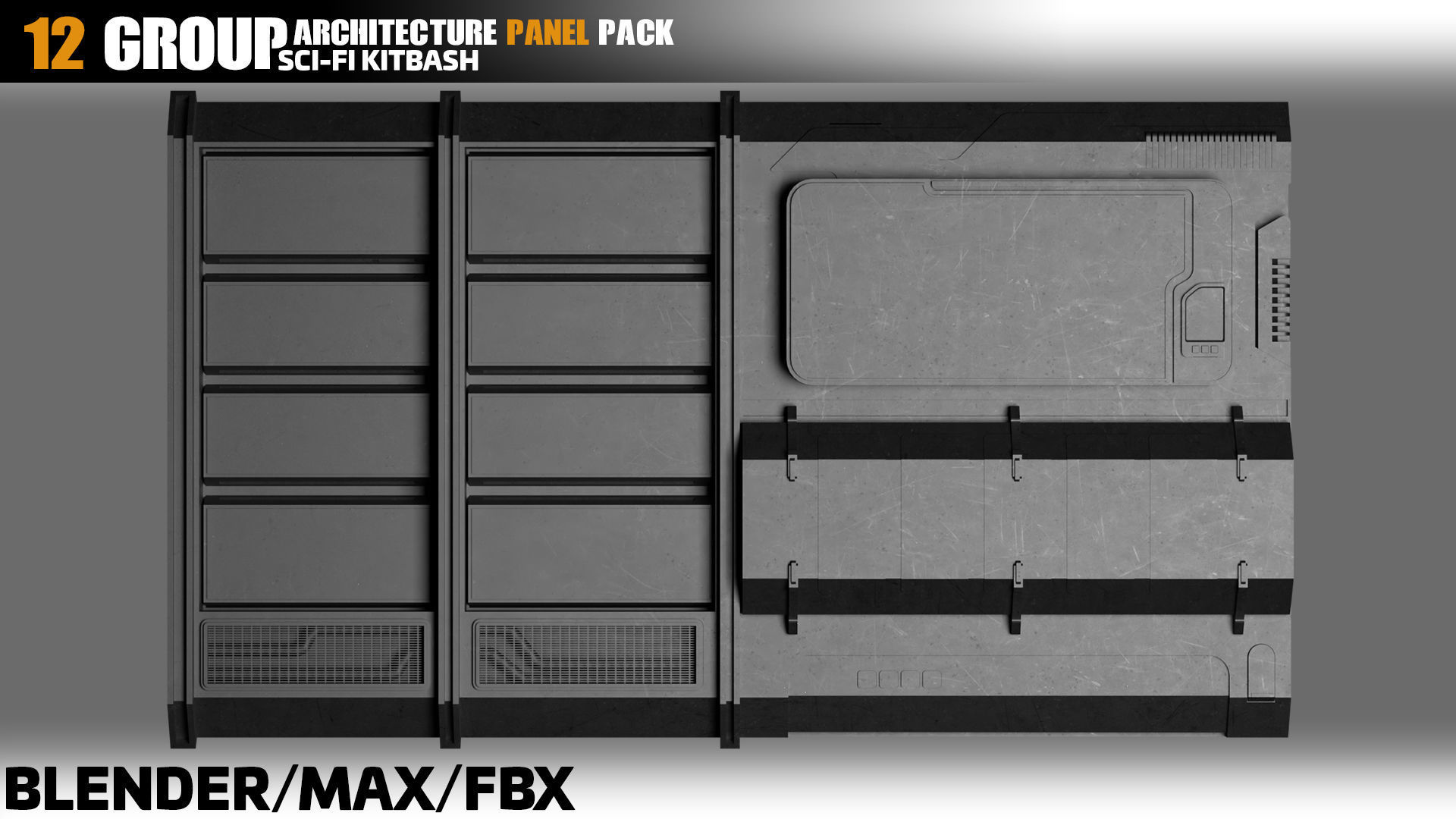 Sci-Fi Architecture Panels Pack vol 06 3D model_12