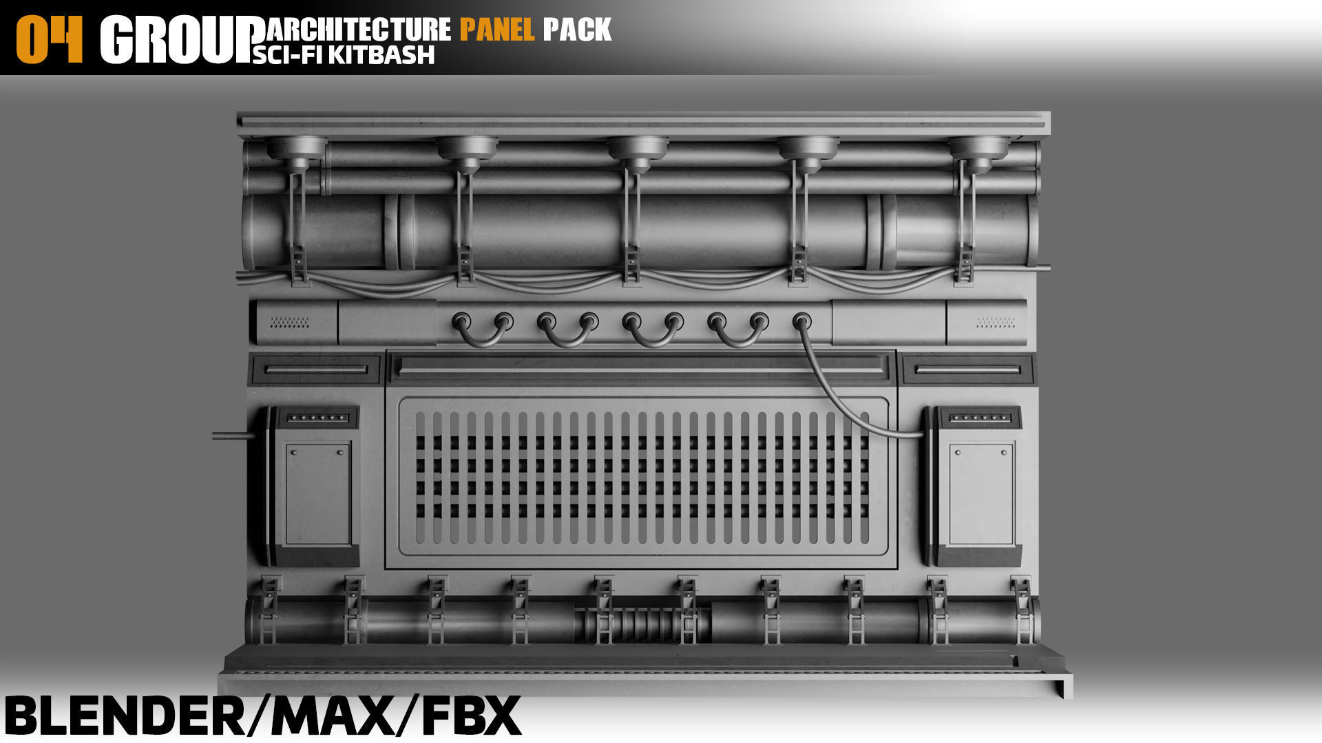Sci-Fi Architecture Panels Pack vol 06 3D model_4