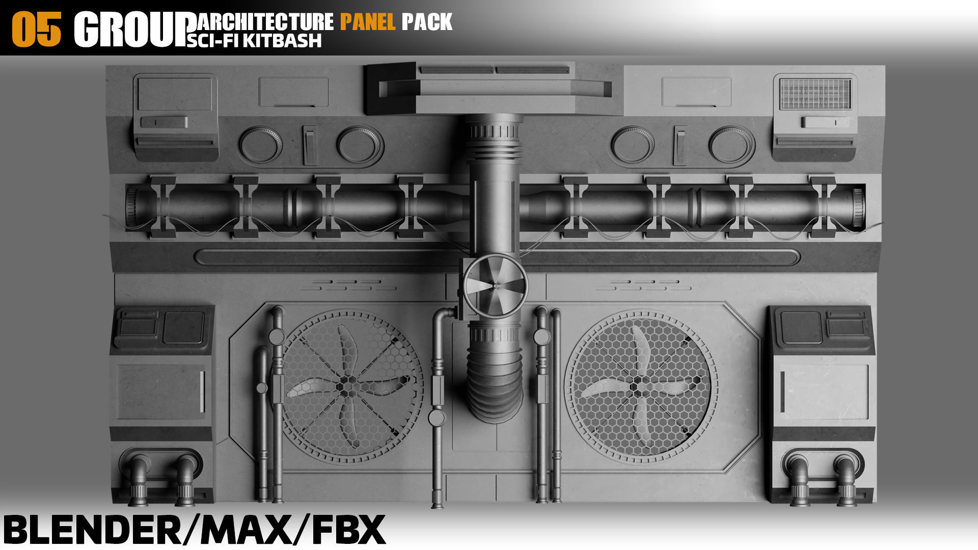 Sci-Fi Architecture Panels Pack vol 06 3D model_5
