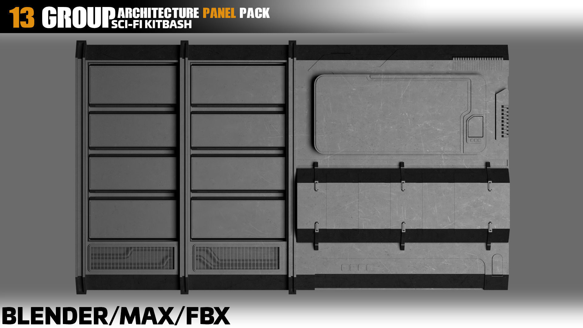 Sci-Fi Architecture Panels Pack vol 06 3D model_13